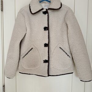Avec Les Filles Cream Teddy Sherpa Jacket